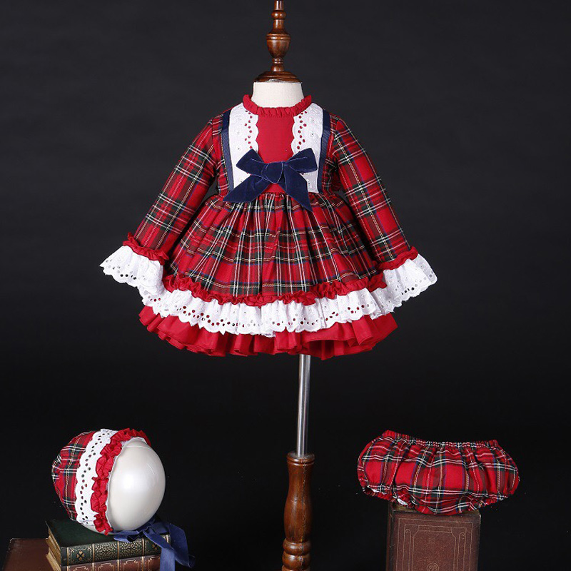 Baby Clothing Dresser - Gaun Putri Bola Pompom Spanyol Antik